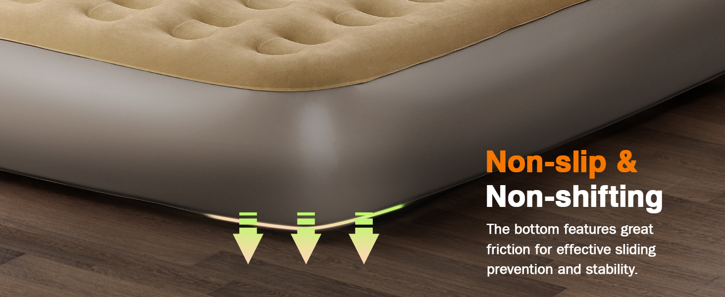 Надувне ліжко Lewondr на 2 особи з вбудованим насосом, 203x152x33 см. З подушкою, самонадувне, для кемпінгу, дому, гостей, подорожей (250 кг MAX), кольору хакі