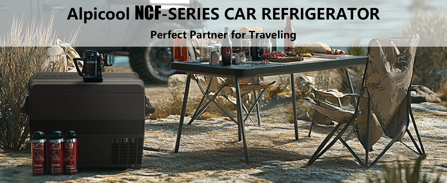 Автомобільний компресорний холодильник Alpicool NCF45 40L (-20°C до +20°C) для авто, кемпінгу, вантажівок, човнів - Чорний