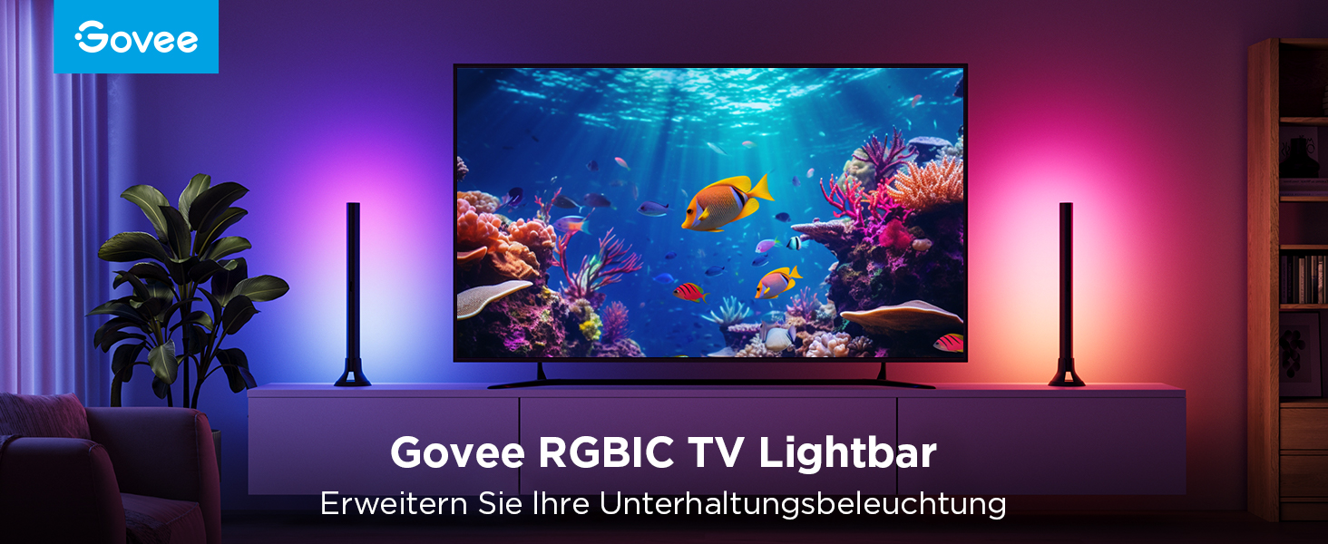Світлодіодні RGBIC LED-панелі для підсвічування телевізора Govee (45-70 дюймів), чорні