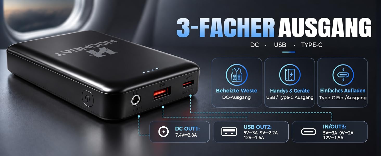 Зігріваючий жилет чоловічий з Powerbank 16000 mAh, електрожилет для підігріву, чорний, розмір L