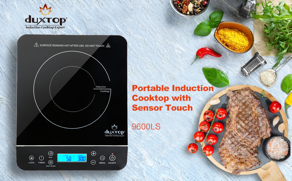 Плита індукційна Duxtop 2100W з сенсорним керуванням, LCD-дисплеєм, таймером 10 годин та 20 рівнями потужності/температури