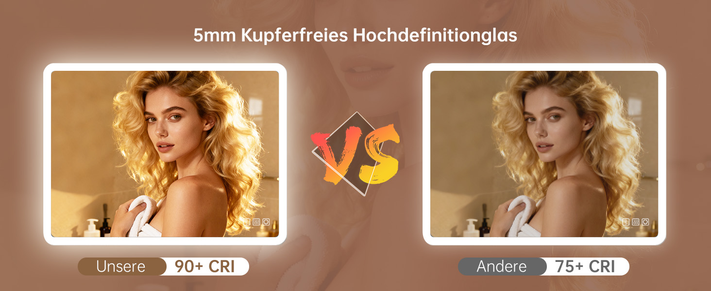 MIQU LED дзеркало для ванної кімнати з підсвічуванням 100x60 см, дзеркало для ванної з сенсорним регулюванням, антизапар, 3 кольори світла + Bluetooth + розетка, прямокутне з закругленими кутами