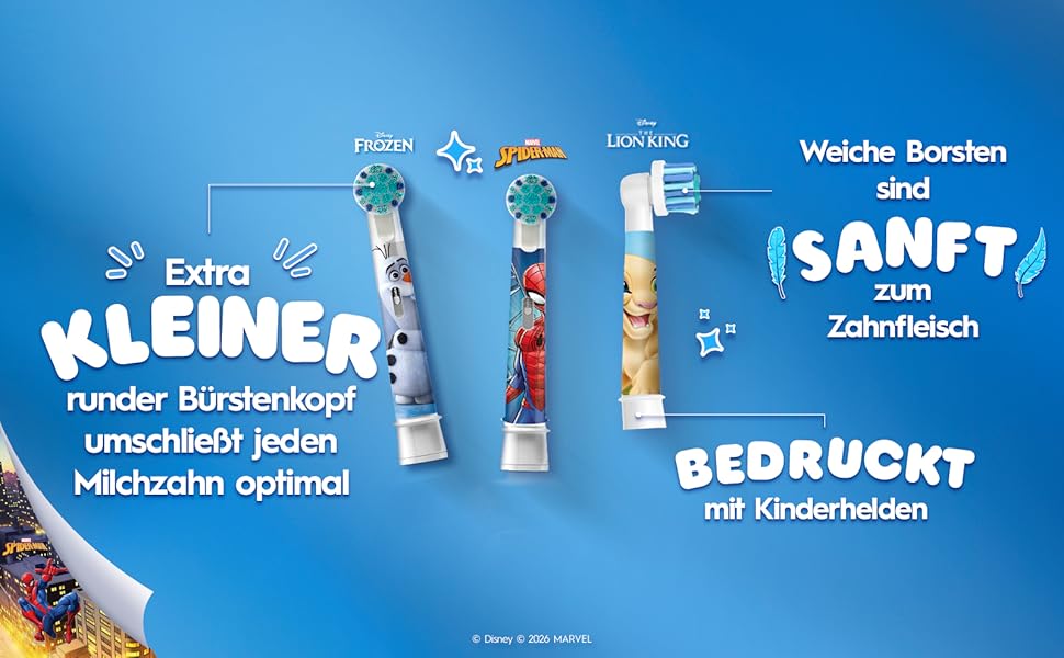Дитяча електрична зубна щітка Oral-B Pro Kids 3+ Король Лев, біло-червона (набір 8 шт.)