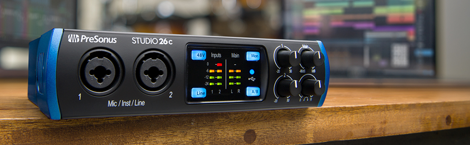 Аудіоінтерфейс PreSonus Studio 24c USB-C для запису, стрімінгу та подкастингу з пакетом програмного забезпечення (Studio One Artist, Ableton Live Lite)