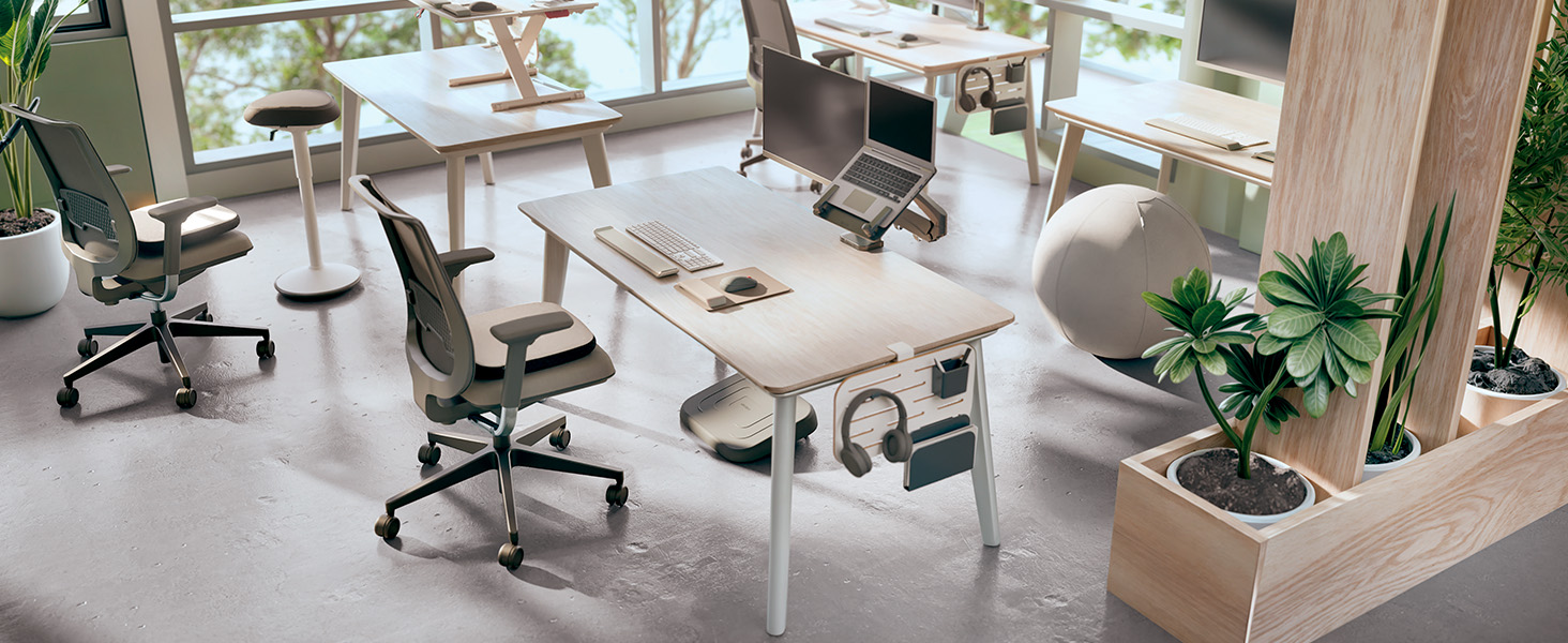 Підніжка для столу Leitz, регульована, для офісу та дому, знімає біль у спині та плечах, тканинний чохол, сертифікат IGR, серія Ergo Cosy, сіра, 53710089