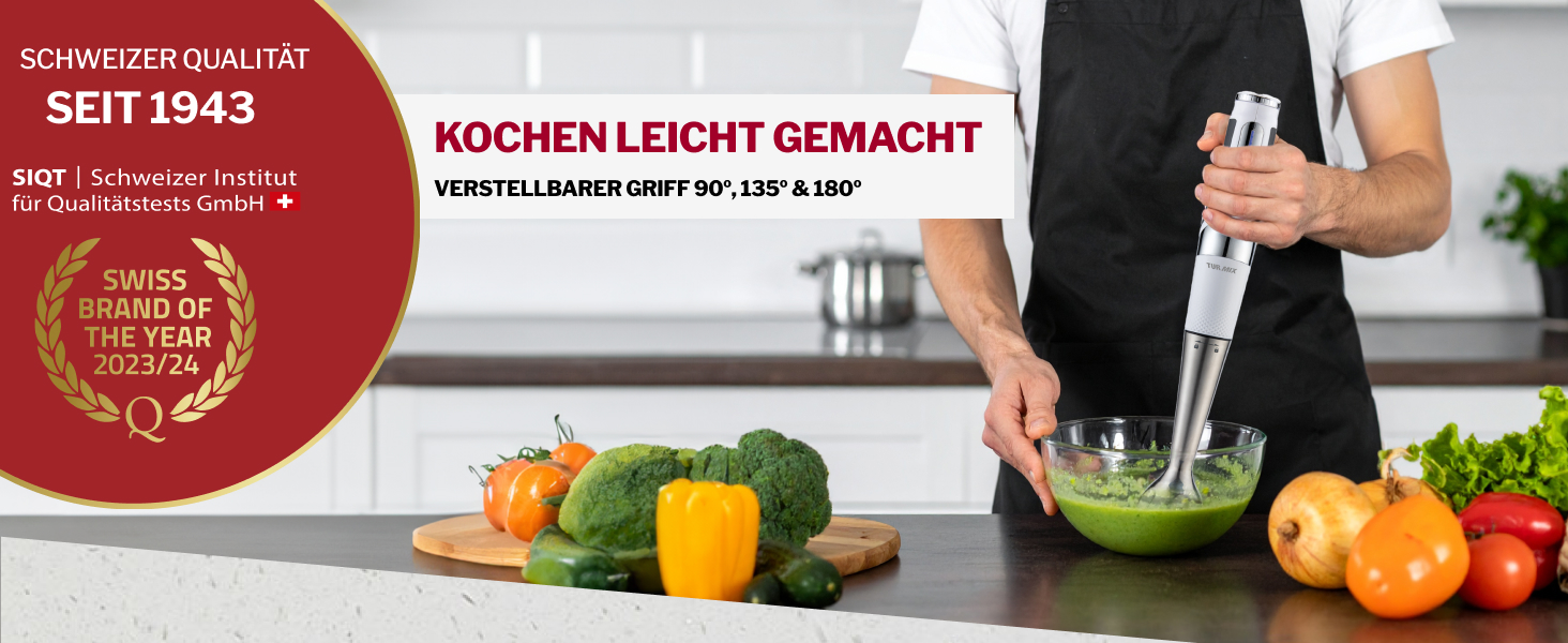 Блендер заглибний бездротовий Turmix Stabmixer CX 422 з місткістю, подрібнювачем та підставкою - 1800W Li-Ion