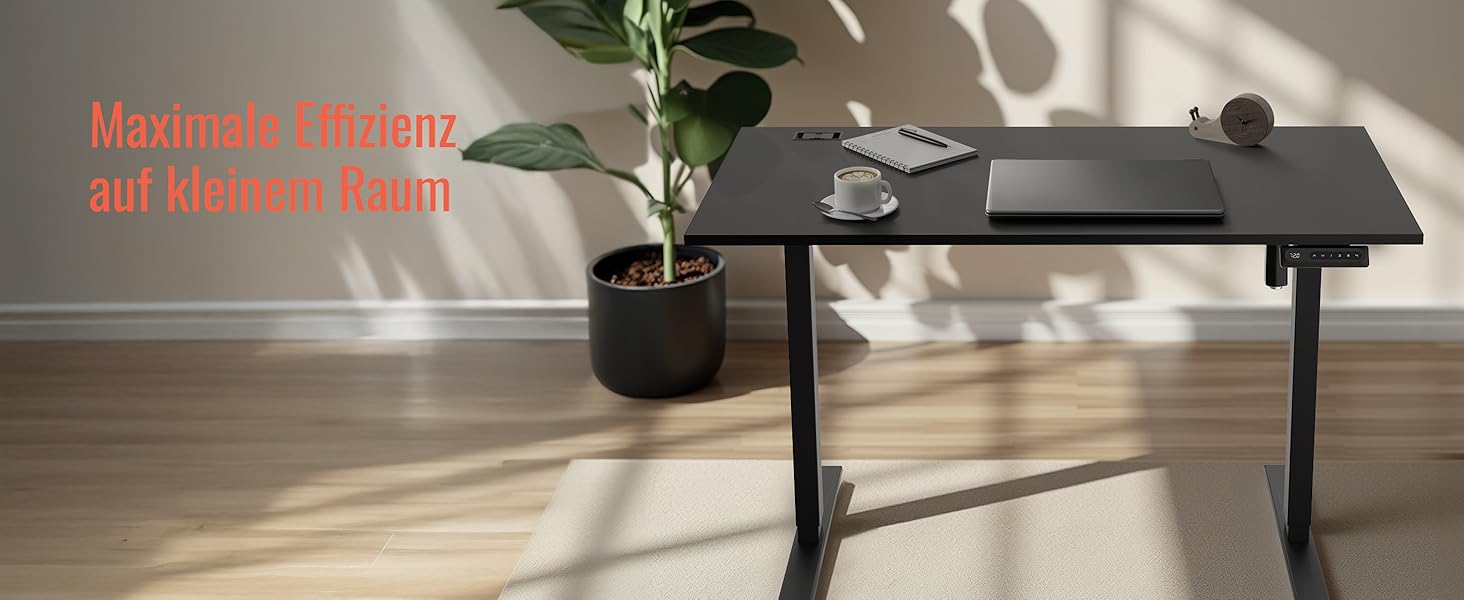 Стол Yaasa Desk Lite регульований по висоті 100x60 см, чорний – електричний офісний стіл з автопідйомом, пам'яттю та кабелепроводом