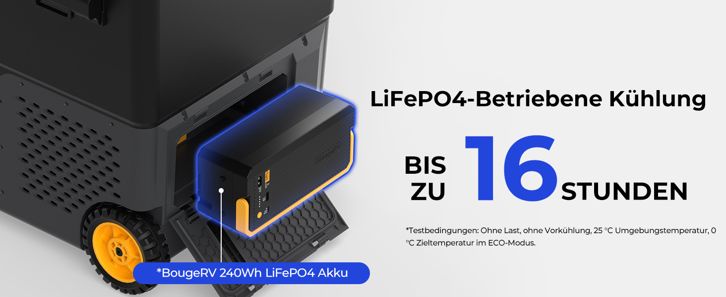 Двозонний компресорний холодильник BougeRV CRD2 V2.0 57L з акумулятором 240Wh, колесами та ручкою, керування через APP, 12V/24V/230V, IPX4, від -20°C до 20°C