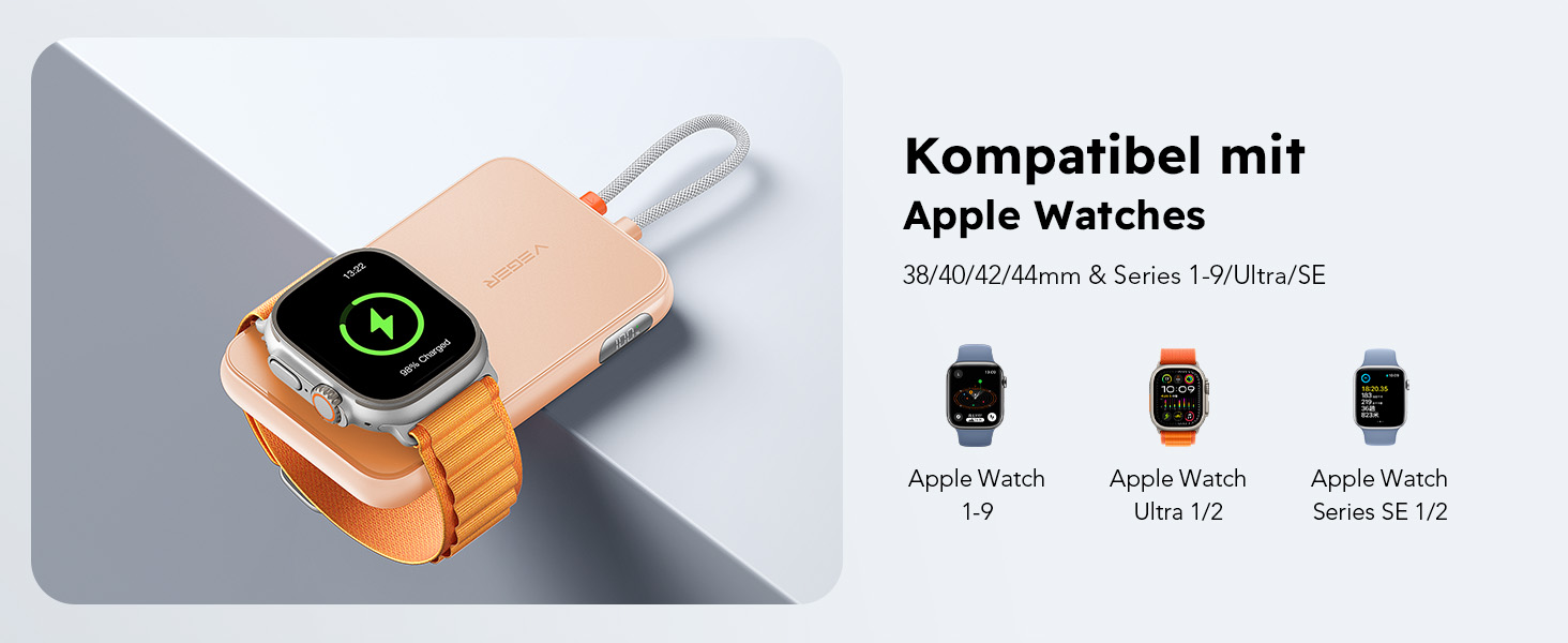 Вт PD, 10000 мАг, кабель Apple, Apple Watch, 2 шт. USB-C, LED-дисплей, рожевий, 20