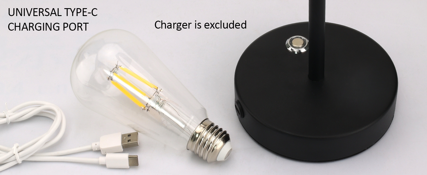 LED акумуляторна тканинна настільна лампа чорного кольору (2 шт.), бездротова, з регулюванням яскравості, тепле світло 3000K, 6W, для спальні