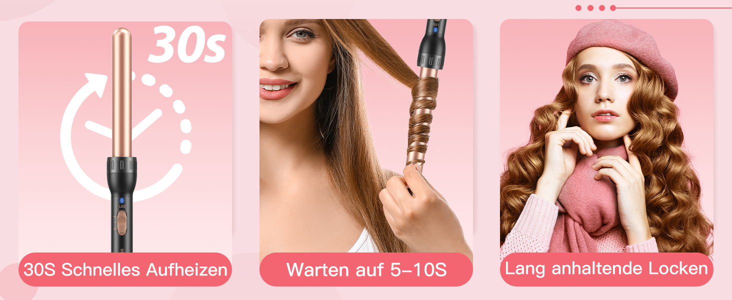 Набір для завивки та випрямлення волосся BESTOPE MIX 5-в-1 з 5 насадками, 10-32 мм, швидкий нагрів, регульована температура (золотий)