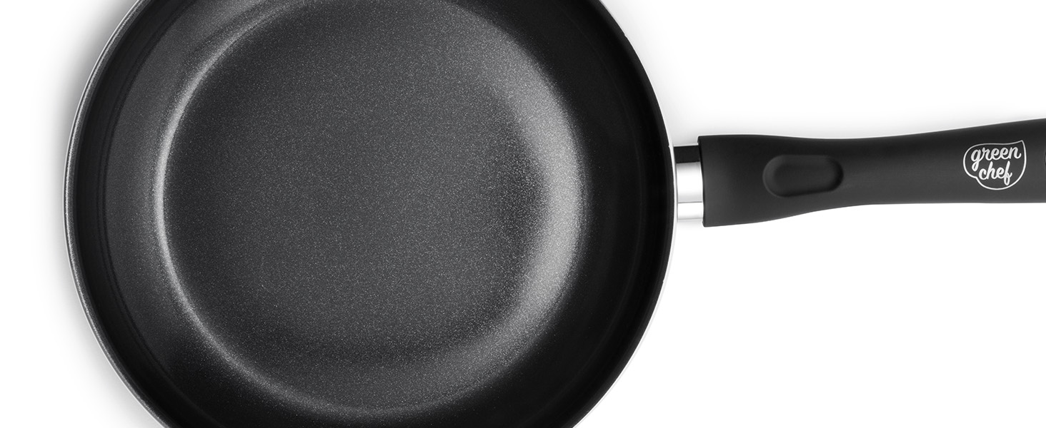 GreenChef Diamond Grillpfanne з антипригарним покриттям Ceramic, 28 см, без PFAS, для індукційних плит, термостійка до 160°C, можна мити в посудомийній машині, чорний колір