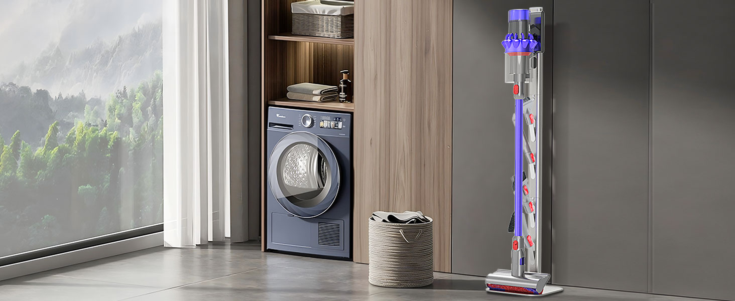 Підставка для пилососа OUTBROS для Dyson V6-V15, підлогова підставка та тримач для аксесуарів, сріблястий