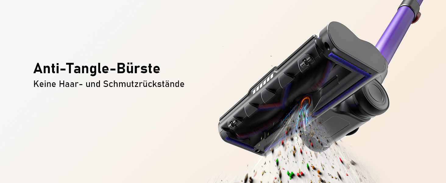 Бездротовий акумуляторний пилосос 50000Pa, 580W, 70 хвилин, 1.8L з дисплеєм, самостійна підставка, док-станція на стіні, антизаплутувальна щітка, 8-рівнева фільтрація, для шерсті тварин/килимів/твердих поверхонь/автомобіля