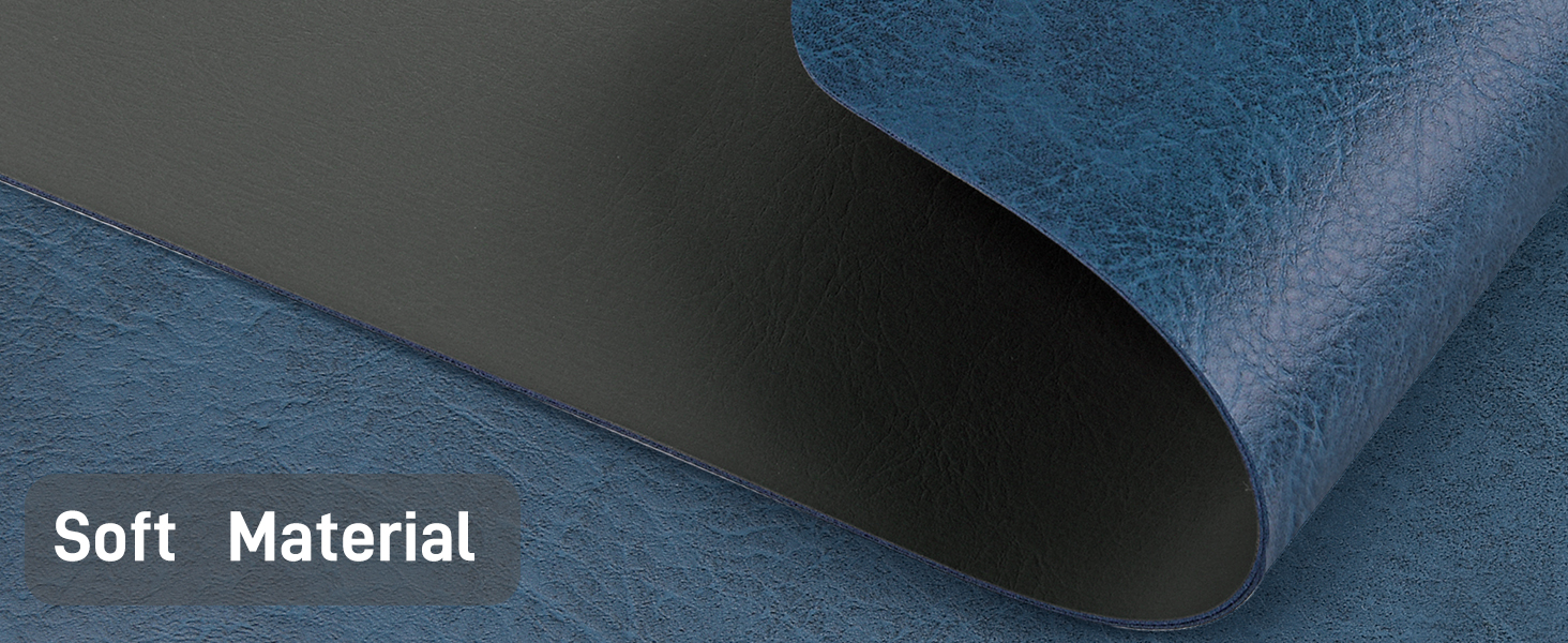 Набори підставки під тарілки 6 шт., неслизькі, миючі, з штучної шкіри, 40 x 30 см (блакитний/сірий)