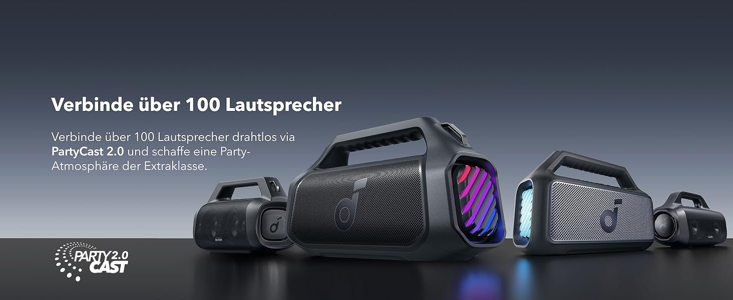 Soundcore Boom 2 Plus: Портативна Bluetooth колонка, 140W, IPX7, RGB, Power Bank, Чорний