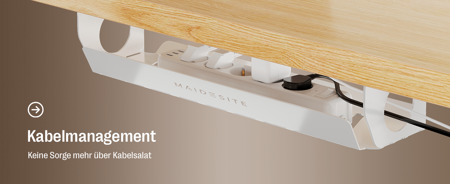 Регульований стіл MAIDeSITe S2 Pro (160x80 см) - електричний, з підняттям, чорний каркас, білий стіл, 160 кг, з захистом від зіткнень