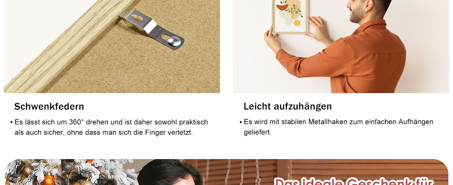 Набір фоторамок 3 шт 70x50 см з дерева для фото, картин, постерів (натуральне дерево)