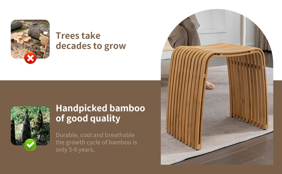 Пуф Bambushocker: багатофункціональний, без монтажу, для ванної, вітальні, спальні, робочого кабінету, їдальні