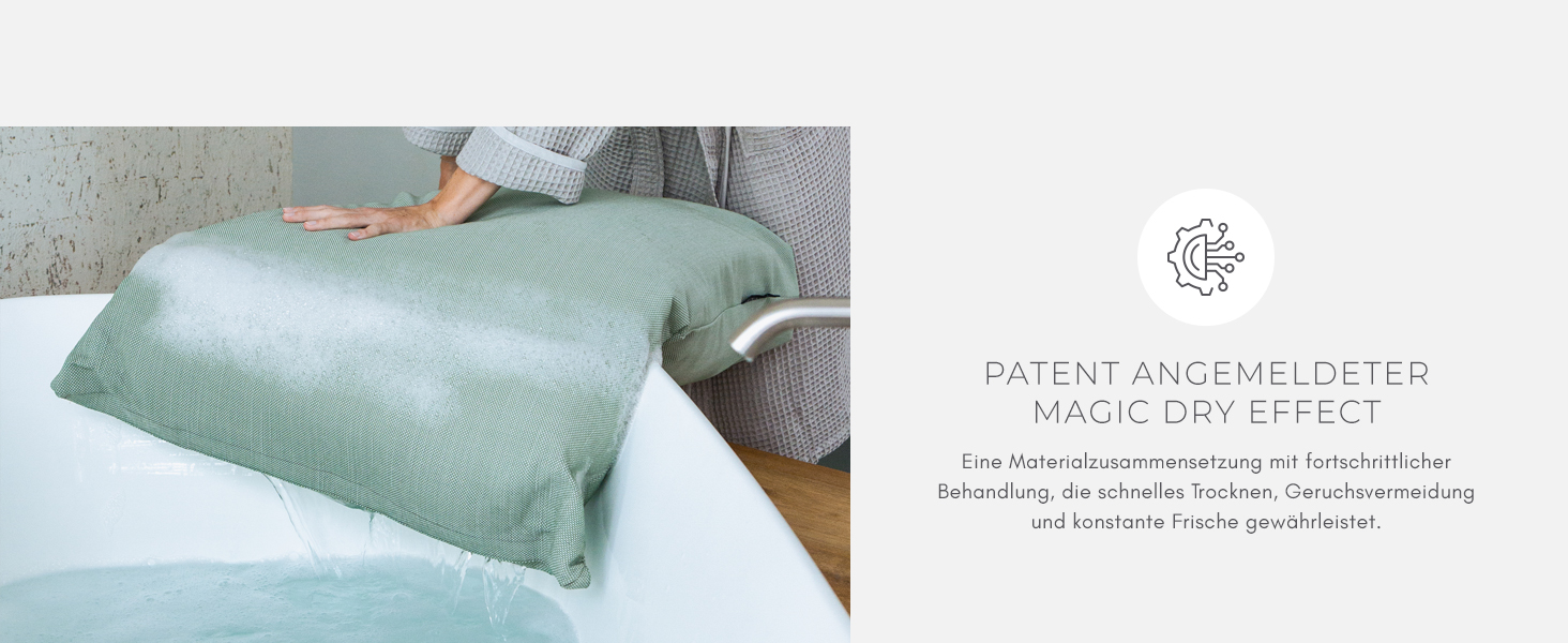 Подушка для ванни BADESOFA® | Преміум-якість | Швидковисихаюча | Зручна | Підходить для будь-якої ванни | Зелена | Маде ін EU | Можна прати