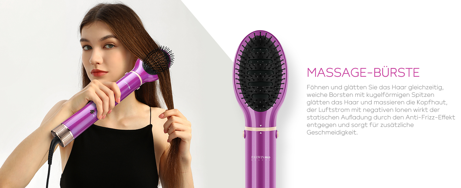 Стайлер 5 в 1 MaxAIR, PARWIN PRO BEAUTY фен, щітка з гарячим повітрям, плойка, іонний догляд, червоний