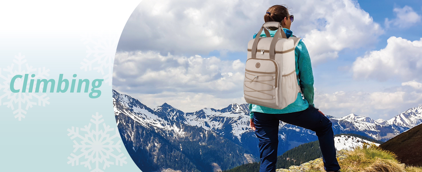 Ізольований рюкзак-холодильник з м'яким ручками – велика місткість, для пляжу, кемпінгу, пікніка, риболовлі та походів (бежевий)