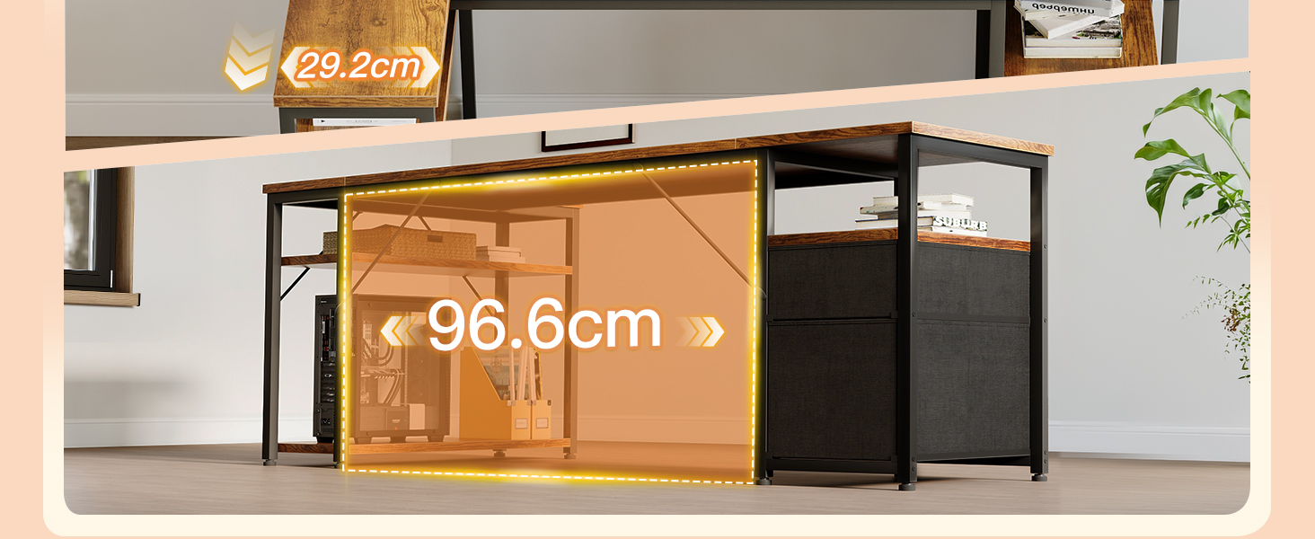 Кутовий письмовий стіл Coleshome з 2 шухлядами та полицею 140x80 см, з розеткою, для дому/офісу, коричневий