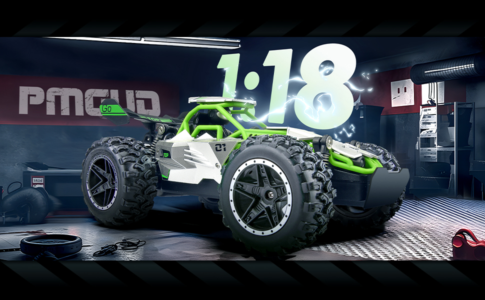 RC Monster Truck 1:18 2.4GHz, позашляховик, водонепроникний, швидкість 20+ км/год, зелений