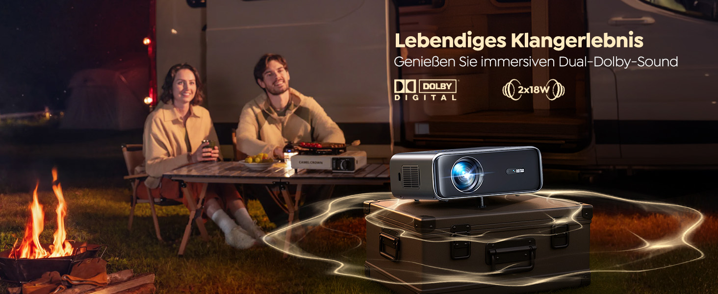 Проектор WiMiUS 1100 ANSI з 4K, Dolby Audio, WiFi 6, Bluetooth та Автофокусом для Домашнього Кінотеатру та Відкритих Подій (Android/iPhone)