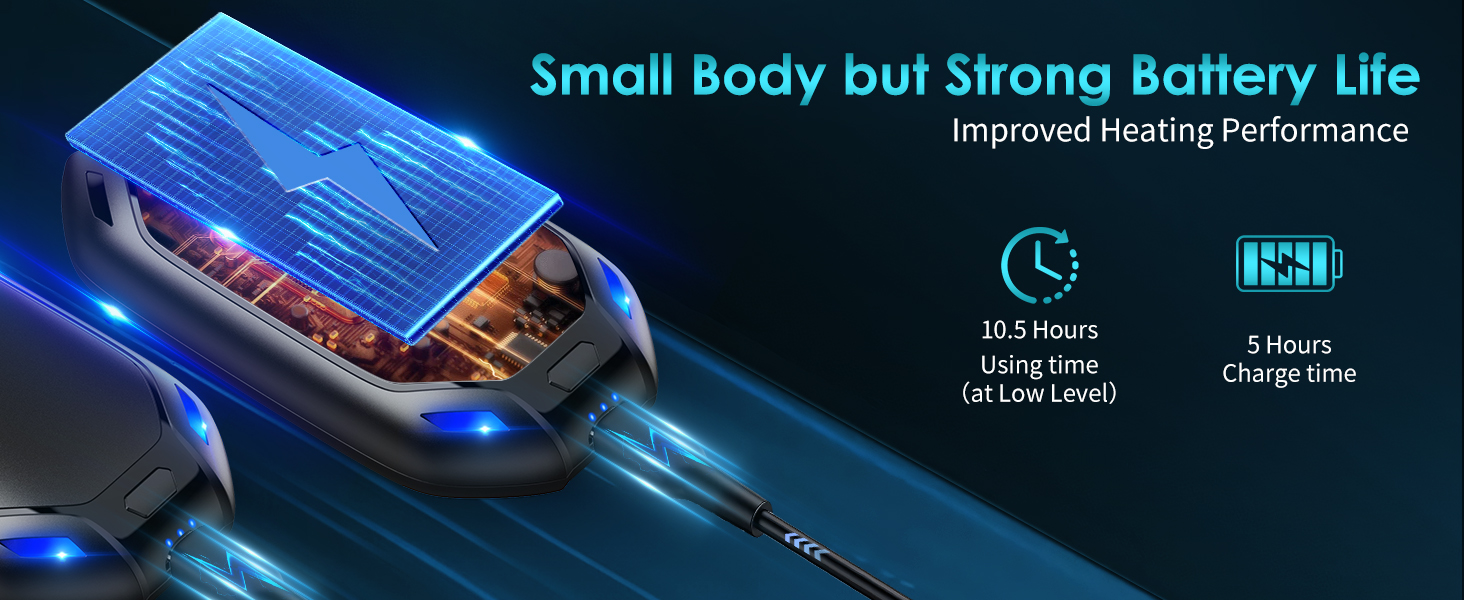 Електричний нагрівач для рук, 2 шт. Перезаряджуваний магнітний кишеньковий нагрівач, ультралегкий та тонкий з великою ємністю 6000 mAh, 3 режими нагріву для чоловіків та жінок, для активного відпочинку, гольфу, кемпінгу, чорний 1