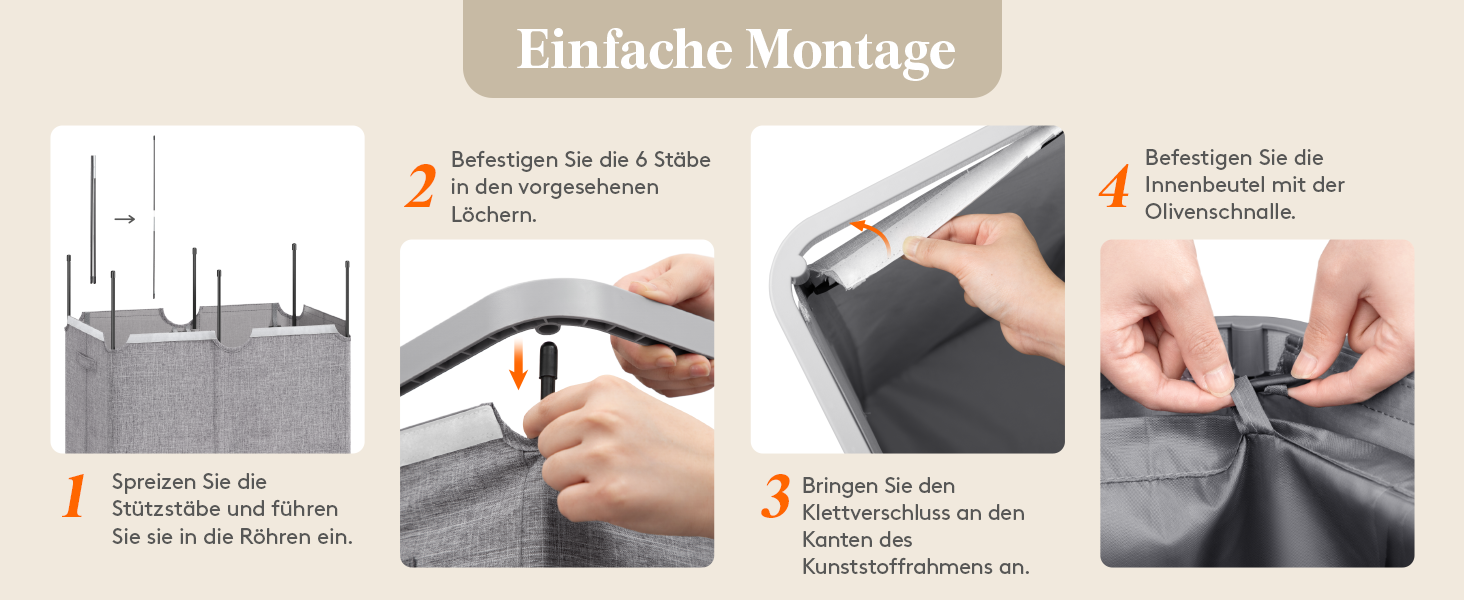 Кошик для білизни з кришкою Lifewit, великий, 145L, сірий, для спальні та ванної кімнати