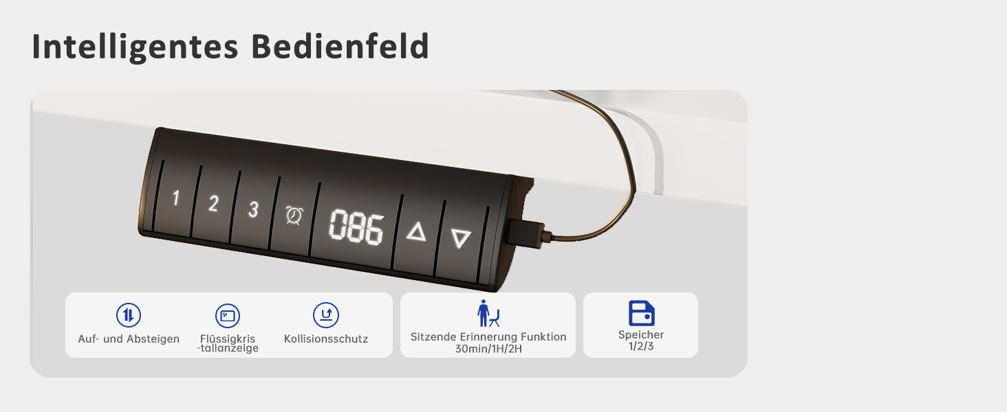 Регульований стіл Homall 200x80 см з USB-портом, електропривод, органайзер для кабелів, пам'ять положень, білий комп'ютерний стіл