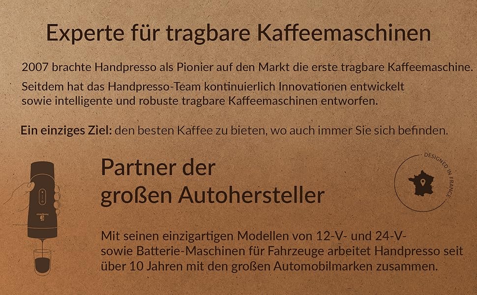 Handpresso Auto Set: портативна кавомашина для автомобіля, вана та кемпінгу | Espresso & Lungo | USB-C | для капсул