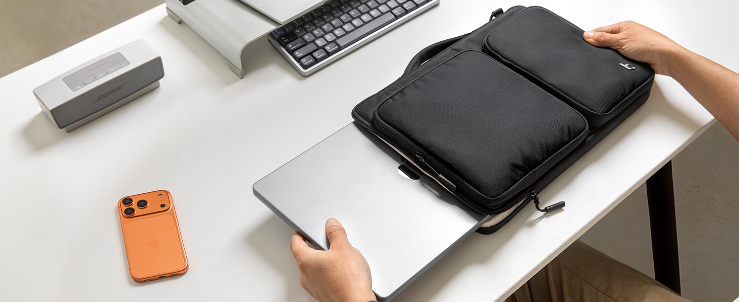 Чохол-сумка для ноутбука tomtoc 16 дюймів з 360° захистом для MacBook Pro 16, преміум-якість, чорний