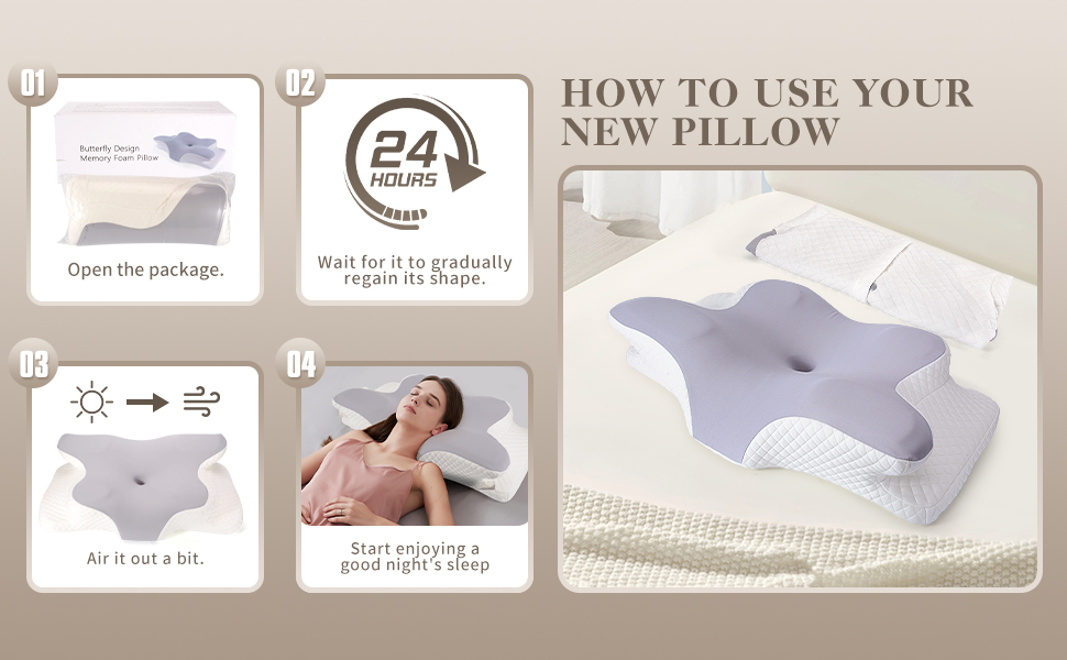 Ортопедична подушка для шиї з піною з пам'яті ефекту, для тих, хто спить на боці, сірий колір, 35x15 см