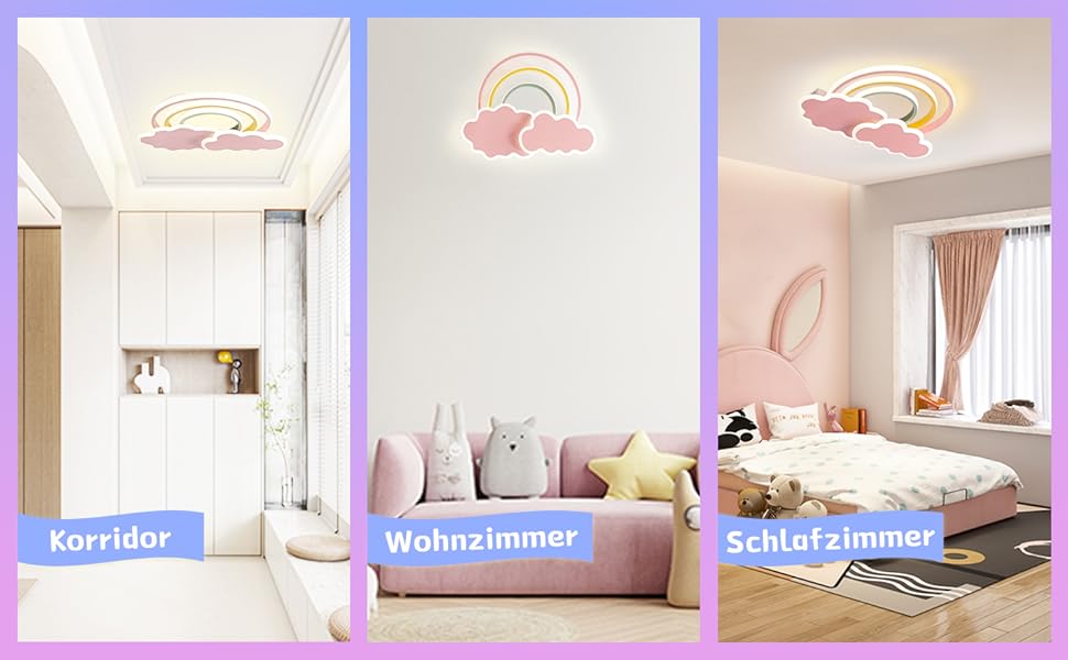 Світлодіодний дитячий стельовий світильник Clouds Rainbow Dimmable з дистанційним керуванням, нічник, 45см