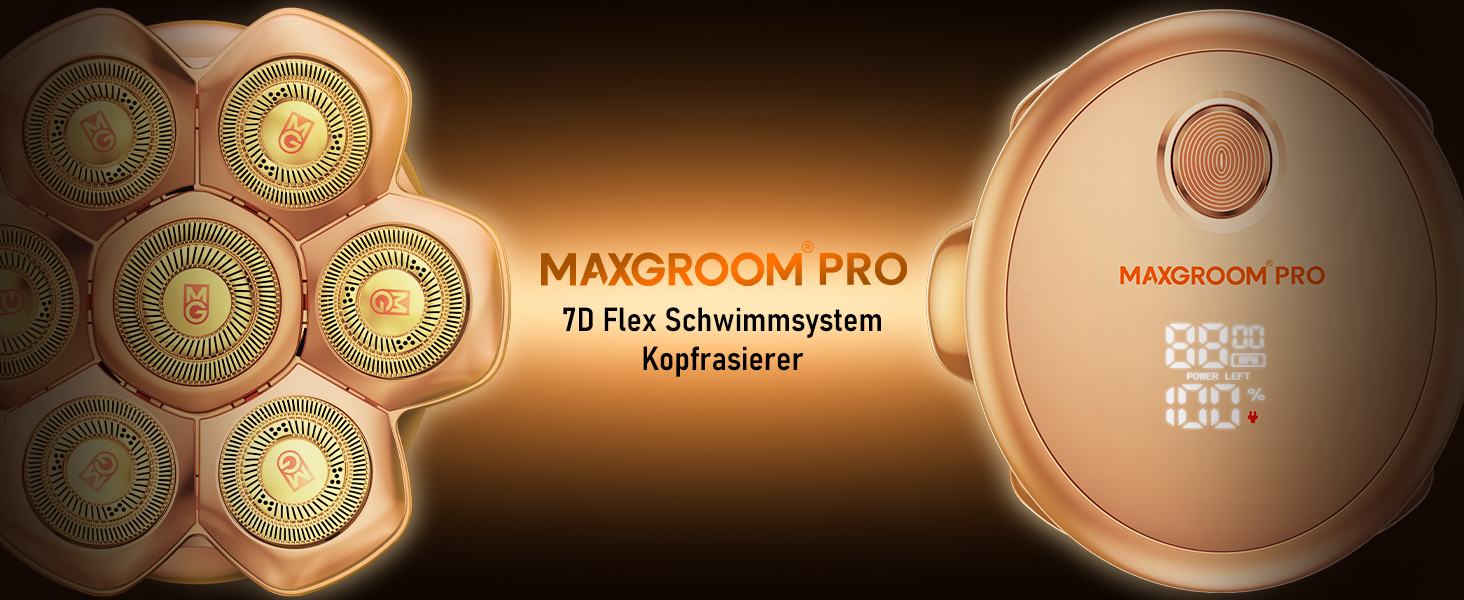 Машинка для гоління голови 7D PRO MAXGROOM IPX6, професійна, акумуляторна (Typ-C), 8800 RPM, для чоловіків