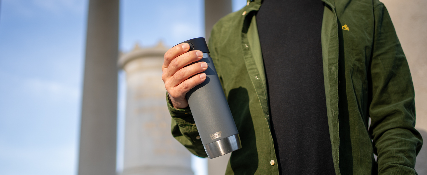 Термокружка Campo Libre® Anto I 450 мл Misty Pink: двостінна, з герметичним клапаном, для кави з собою