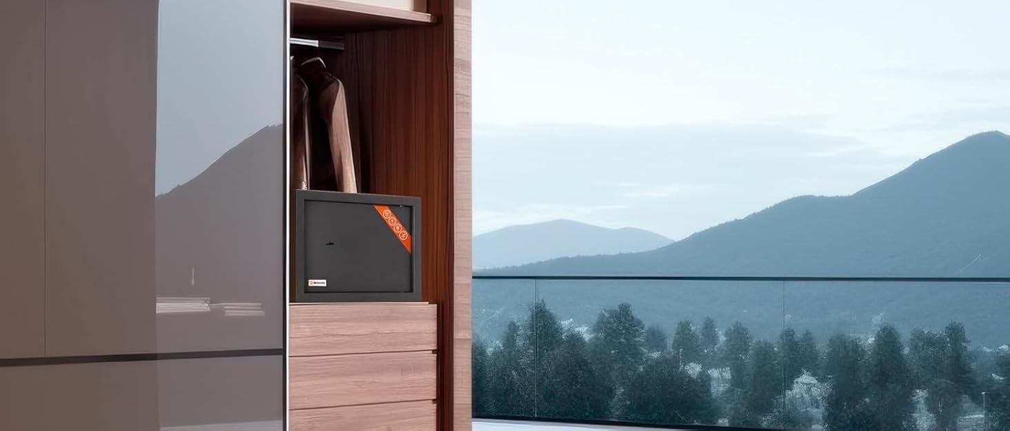 Сейф домашній з кодовим замком та LED-дисплеєм 20x31x20 см, 11 л. Сталевий міні-сейф для дому або офісу. Захисна скринька для цінностей, грошей та іншого.