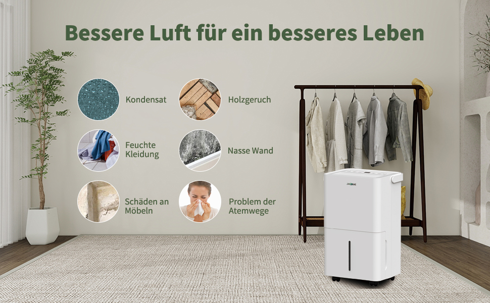 Електричний осушувач повітря Uhome 12L - 54м³, автоматичне вимкнення, сенсор вологості, режим сушіння, фільтр з активованим вугіллям