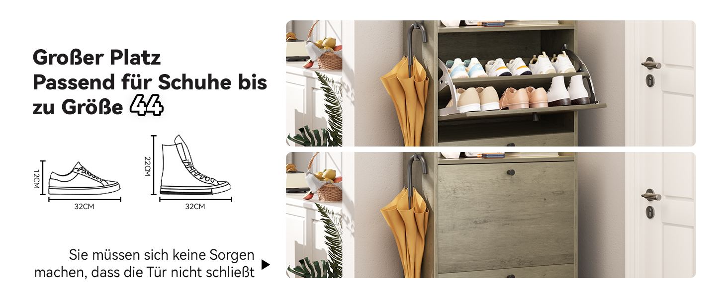 Взуттєва шафа Dripex, вузька, з 2 висувними ящиками-кипперами, металеві ніжки, для прихожей, вітальні, 80x24x100 см, білий (60 см, сірий)