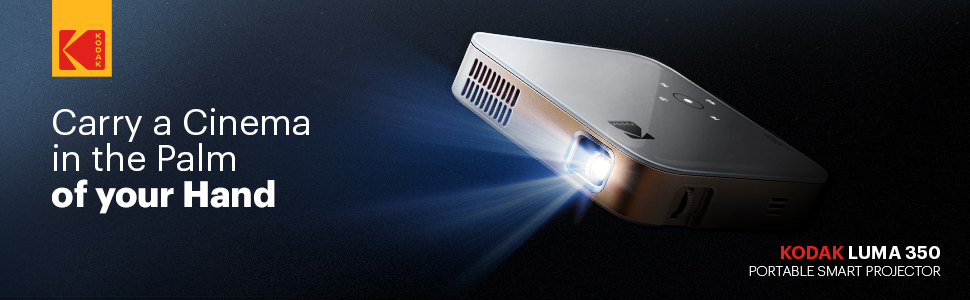 Портативний проєктор KODAK Luma 1080p HD LED DLP з вбудованим динаміком, HDMI, USB та Micro SD - сумісний з iOS та Android