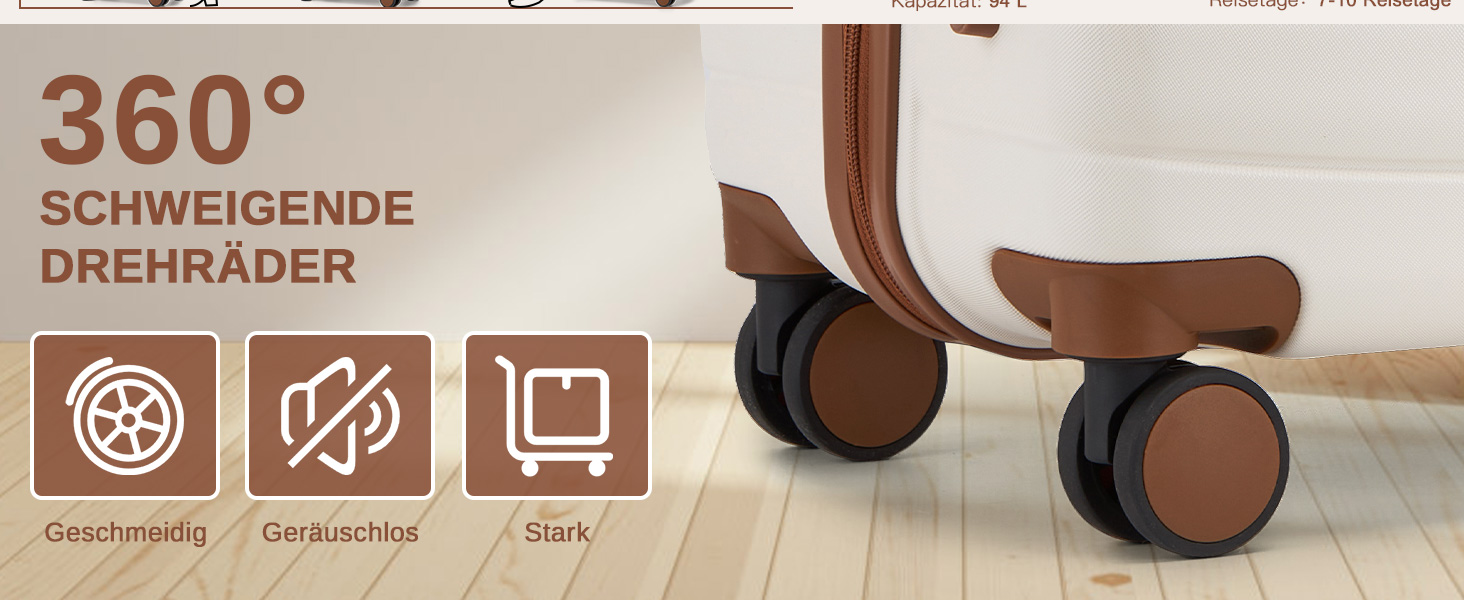 KONO Чемодан-валіза середнього розміру 66см з ABS+PC, валіза на колесах з замком-кодом (темно-зелений/коричневий)