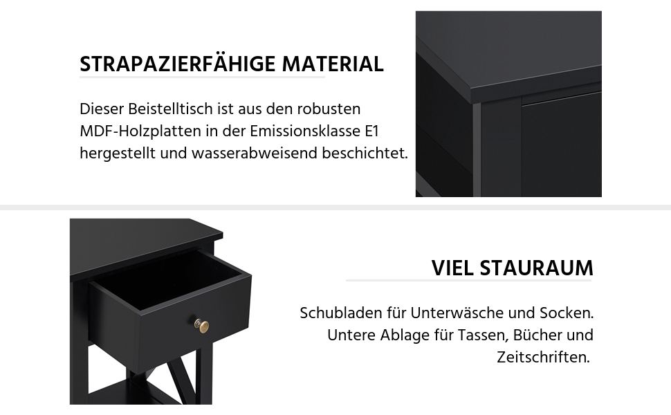 Журнальний столик Yaheetech з шухлядою та полицею, білий, для вітальні та спальні, скандинавський стиль