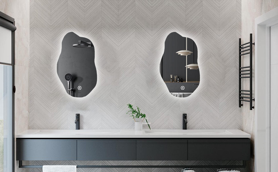 LED дзеркало для ванної кімнати Boromal 100x60 см з підсвічуванням, 3 кольори світла, диммування, сенсорне керування