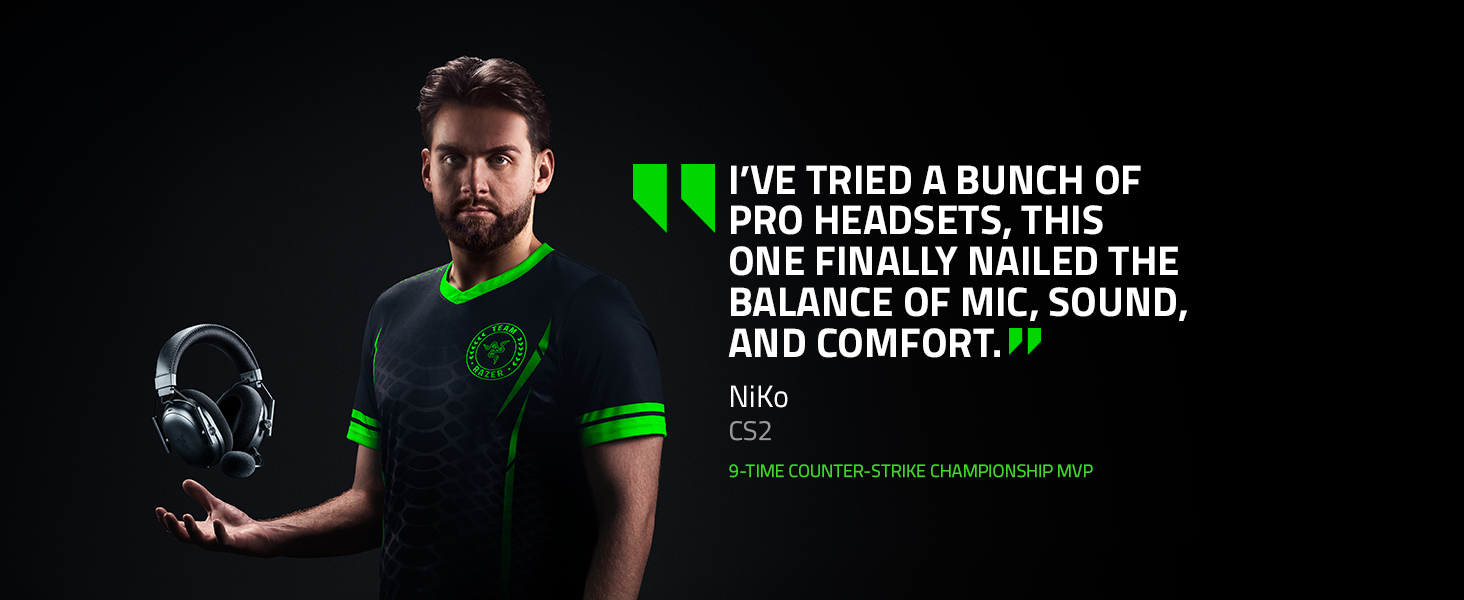 Razer BlackShark V3 Pro - Бездротові ігрові навушники для ПК (280г, Bluetooth, мікрофон HyperClear, драйвер TriForce Titanium 50 мм)