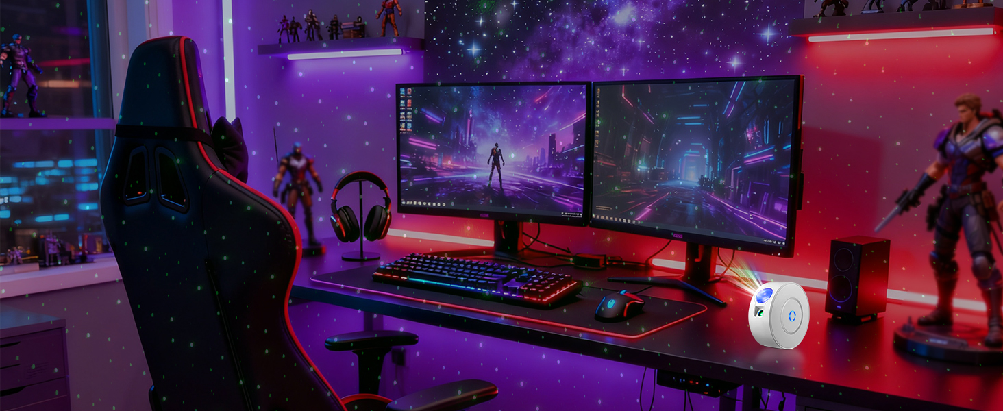 Проєктор зоряного неба Smart Sternenhimmel WiFi з пультом, додатком та голосовим керуванням, 16 млн кольорів, тихий (25 дБ), 4 кути нахилу - білий