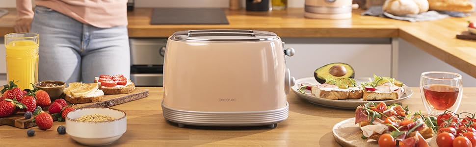 Тостер Cecotec Toast&Taste 800 Vintage Light: 850 Вт, 2 слоти, нержавіюча сталь, зелений, вінтажний стиль