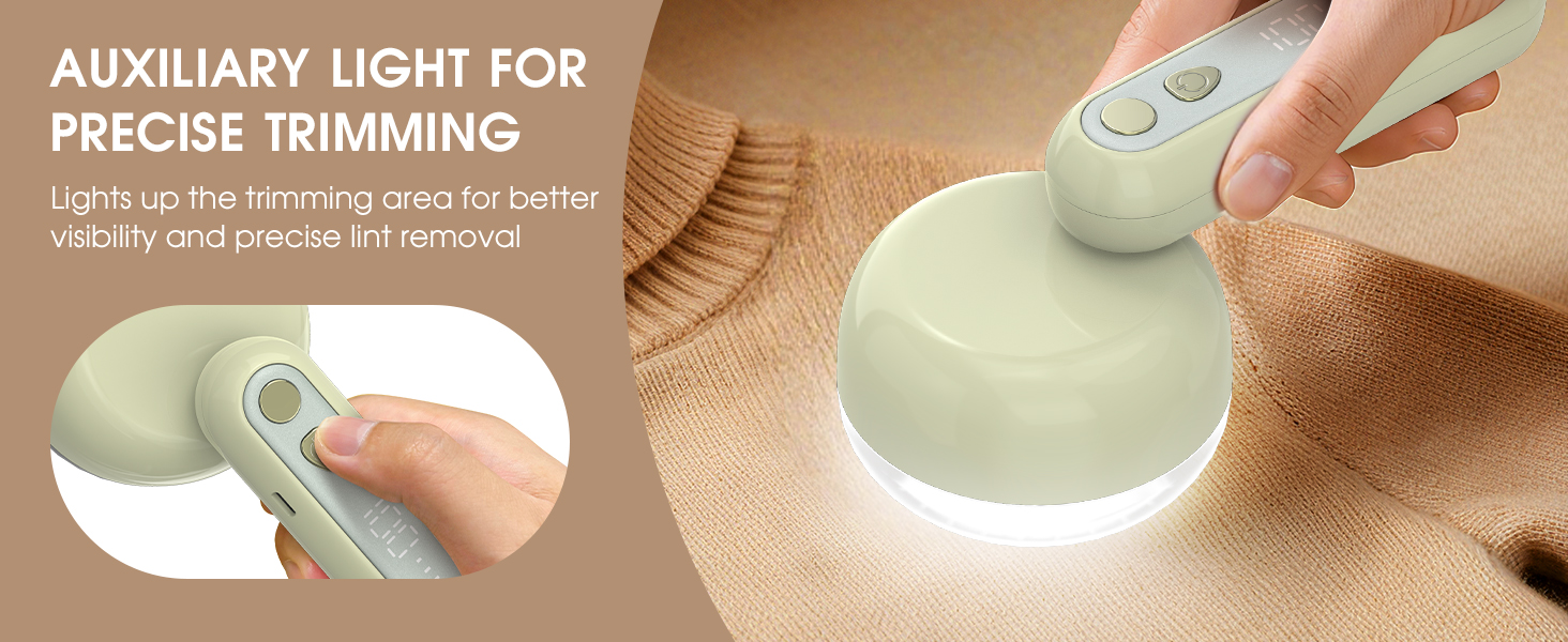 Електричний триммер для одягу COPPA, 6 лез, 3 швидкості, перезаряджається, з індикатором заряду, для пуловерів та одягу, білий (зелений)
