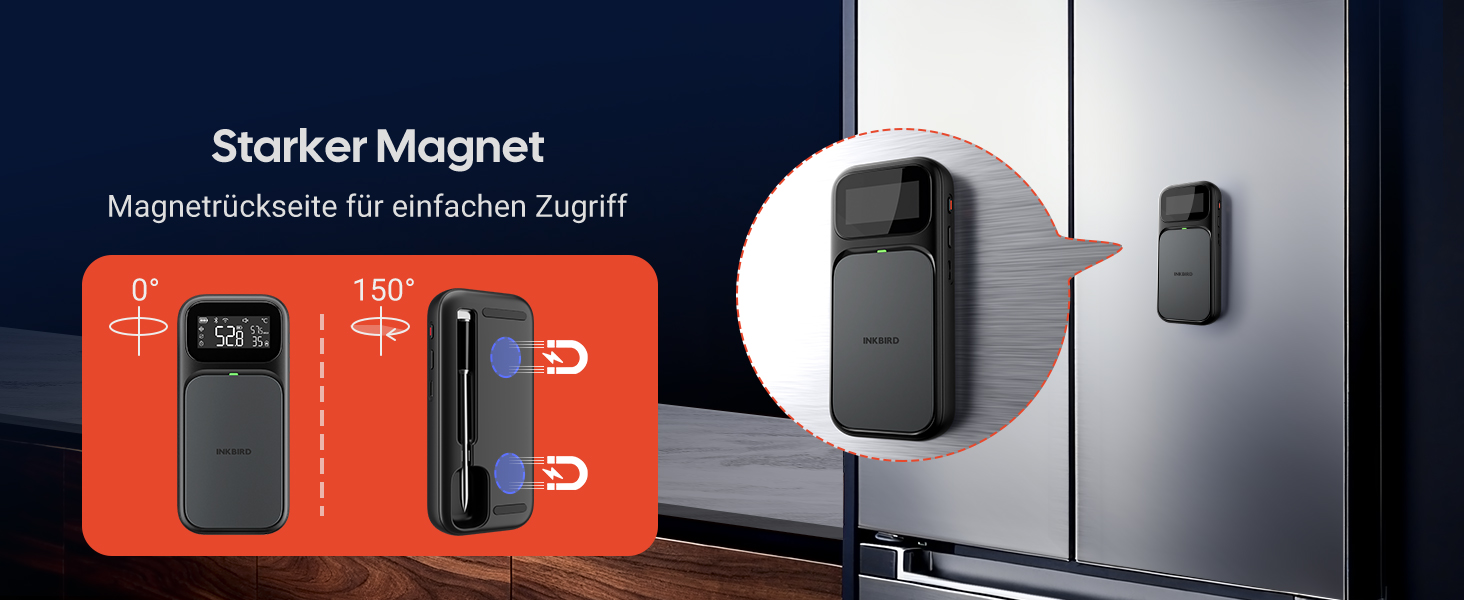 Термометр для м'яса INKBIRD INT-31-BW: бездротовий, Wi-Fi, Bluetooth, для приготування на грилі, в духовці, мангалі, фритюрниці